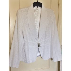 White eyelet blazer